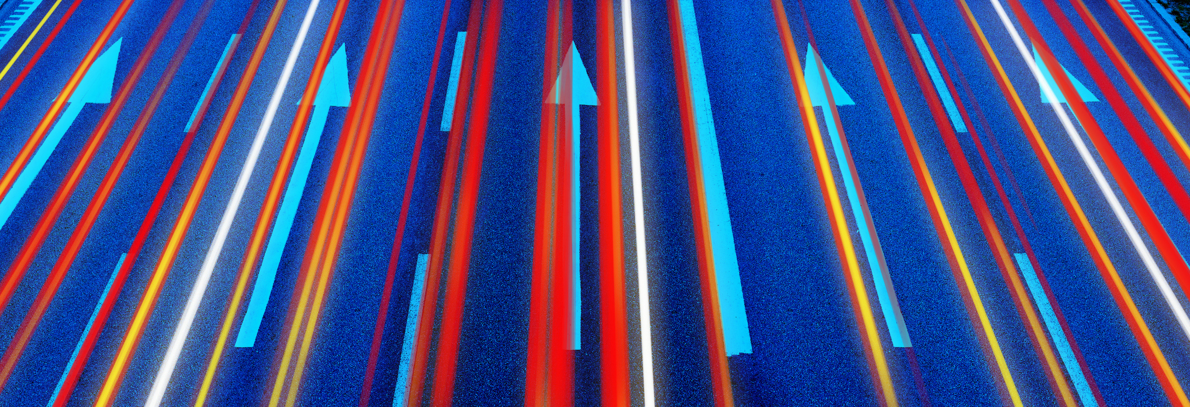 Colorful arrows on a blue background.